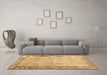 Machine Washable Abstract Brown Contemporary Rug in a Living Room,, wshcon491brn