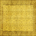 Square Abstract Yellow Contemporary Rug, con491yw