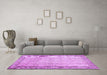 Machine Washable Abstract Purple Contemporary Area Rugs in a Living Room, wshcon491pur