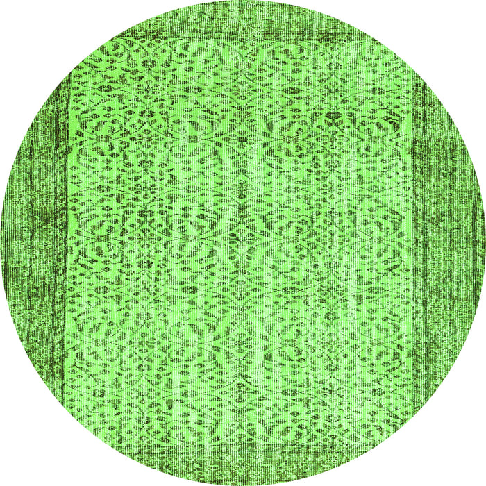 Square Abstract Green Contemporary Rug, con491grn