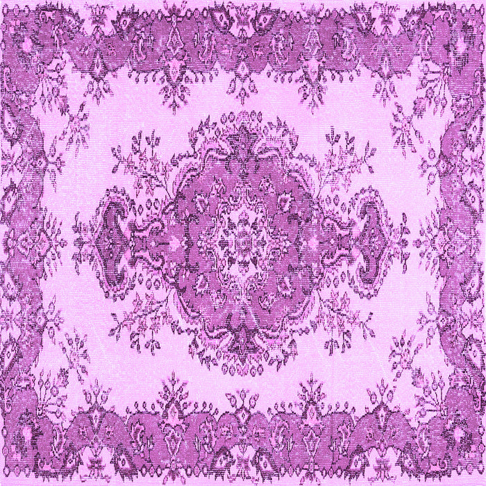 Square Machine Washable Abstract Purple Contemporary Area Rugs, wshcon492pur