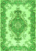 Serging Thickness of Machine Washable Abstract Green Contemporary Area Rugs, wshcon492grn