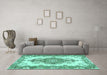 Machine Washable Abstract Turquoise Contemporary Area Rugs in a Living Room,, wshcon492turq