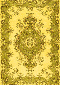 Abstract Yellow Contemporary Rug, con492yw