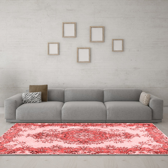 Contemporary Red Washable Rugs