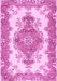 Machine Washable Abstract Pink Contemporary Rug, wshcon492pnk