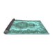 Sideview of Abstract Light Blue Contemporary Rug, con492lblu