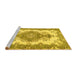 Sideview of Machine Washable Abstract Yellow Contemporary Rug, wshcon492yw