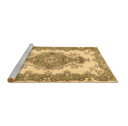 Sideview of Machine Washable Abstract Brown Contemporary Rug, wshcon492brn