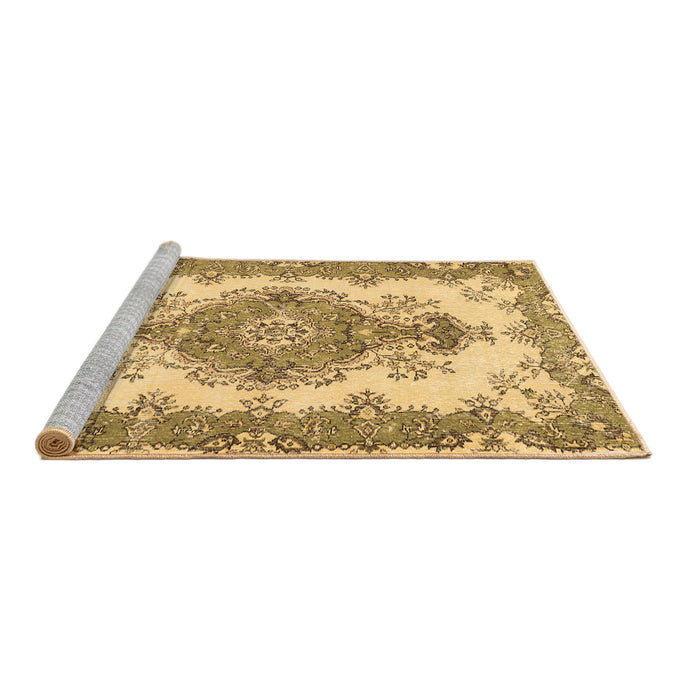 Sideview of Machine Washable Abstract Brown Contemporary Rug, wshcon492brn