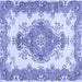 Square Abstract Blue Contemporary Rug, con492blu