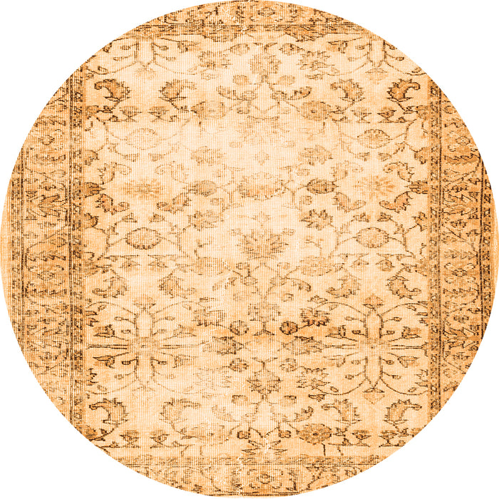 Square Abstract Orange Contemporary Rug, con493org