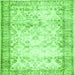 Serging Thickness of Abstract Green Contemporary Rug, con493grn