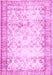 Machine Washable Abstract Pink Contemporary Rug, wshcon493pnk