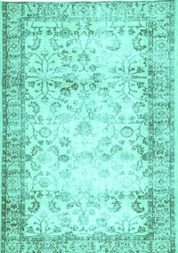 Abstract Turquoise Contemporary Rug, con493turq