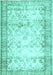 Abstract Turquoise Contemporary Rug, con493turq