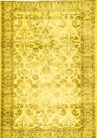 Abstract Yellow Contemporary Rug, con493yw