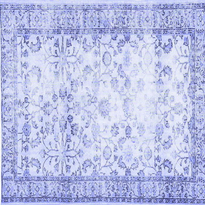 Square Abstract Blue Contemporary Rug, con493blu