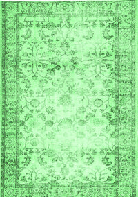 Abstract Emerald Green Contemporary Rug, con493emgrn