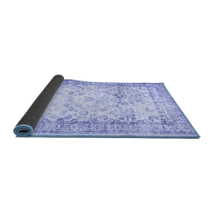 Sideview of Abstract Blue Contemporary Rug, con493blu
