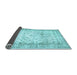 Sideview of Abstract Light Blue Contemporary Rug, con493lblu