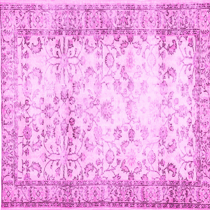 Square Machine Washable Abstract Pink Contemporary Rug, wshcon493pnk