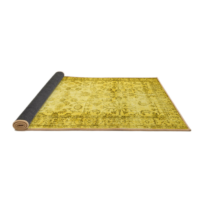 Sideview of Abstract Yellow Contemporary Rug, con493yw