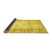 Sideview of Abstract Yellow Contemporary Rug, con493yw