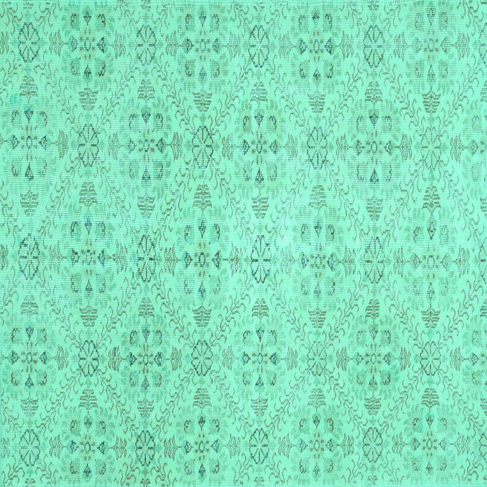 Square Abstract Turquoise Contemporary Rug, con494turq