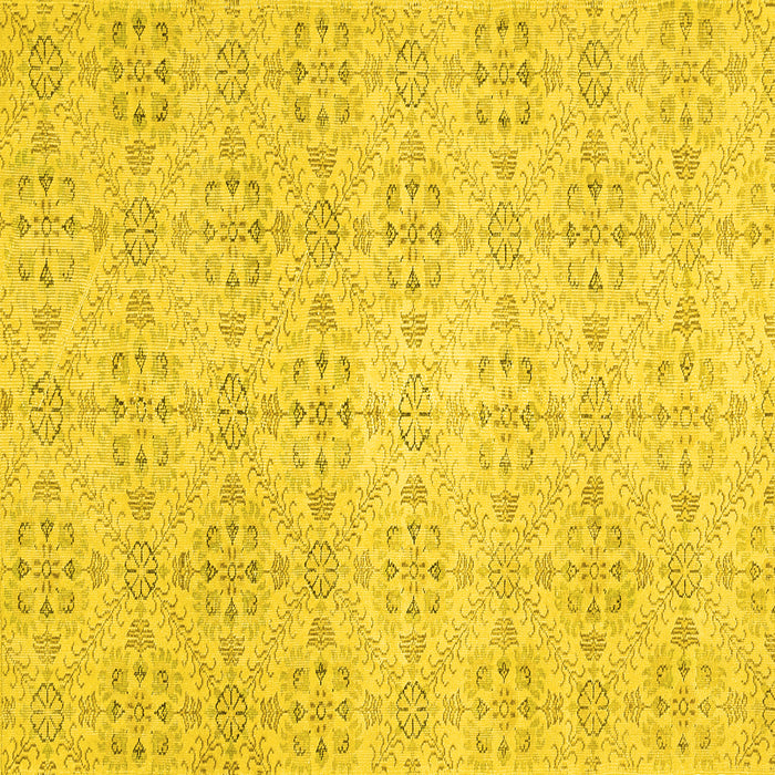 Square Abstract Yellow Contemporary Rug, con494yw