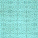 Square Machine Washable Abstract Light Blue Contemporary Rug, wshcon494lblu