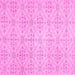 Square Machine Washable Abstract Pink Contemporary Rug, wshcon494pnk