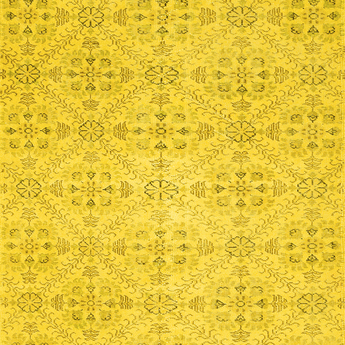 Machine Washable Abstract Yellow Contemporary Rug, wshcon494yw