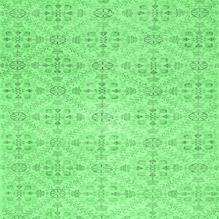 Square Abstract Emerald Green Contemporary Rug, con494emgrn