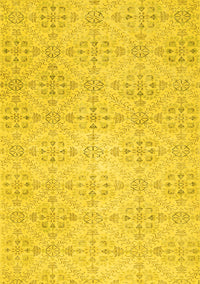 Abstract Yellow Contemporary Rug, con494yw