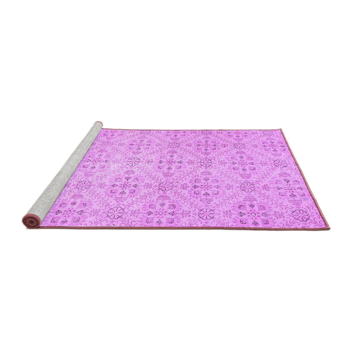Sideview of Machine Washable Abstract Purple Contemporary Area Rugs, wshcon494pur