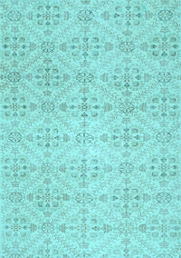 Abstract Light Blue Contemporary Rug, con494lblu