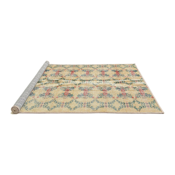 Serging Thickness of Machine Washable Contemporary Gold Rug, wshcon495