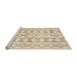 Serging Thickness of Machine Washable Contemporary Gold Rug, wshcon495