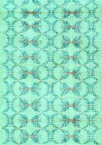 Abstract Turquoise Contemporary Rug, con495turq