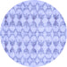 Round Machine Washable Abstract Blue Contemporary Rug, wshcon495blu