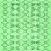 Square Machine Washable Abstract Emerald Green Contemporary Area Rugs, wshcon495emgrn