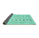 Sideview of Abstract Turquoise Contemporary Rug, con495turq