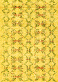 Abstract Yellow Contemporary Rug, con495yw