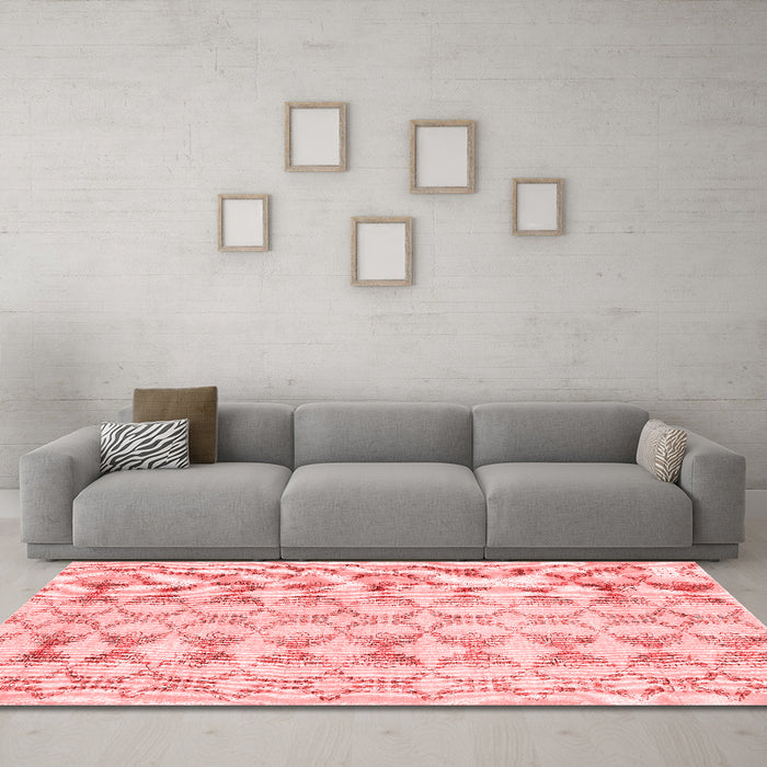 Contemporary Red Washable Rugs