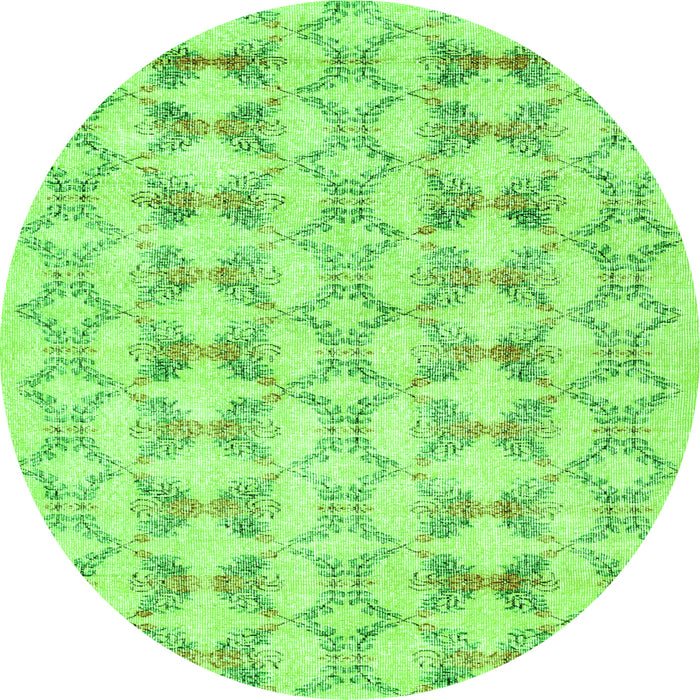 Square Abstract Green Contemporary Rug, con495grn