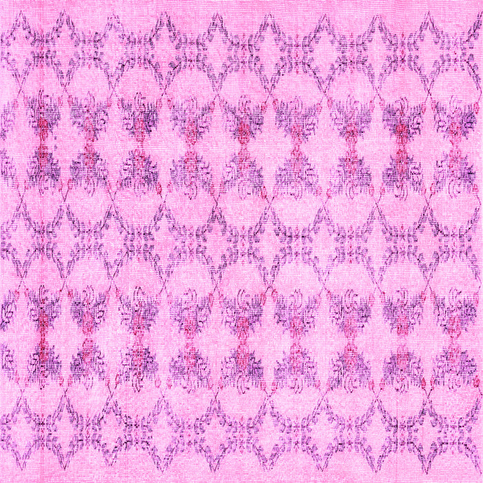 Square Machine Washable Abstract Pink Contemporary Rug, wshcon495pnk