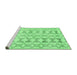 Sideview of Machine Washable Abstract Emerald Green Contemporary Area Rugs, wshcon495emgrn