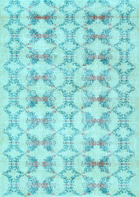 Abstract Light Blue Contemporary Rug, con495lblu