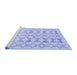 Sideview of Machine Washable Abstract Blue Contemporary Rug, wshcon495blu